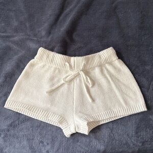Women's White Knit Shorts